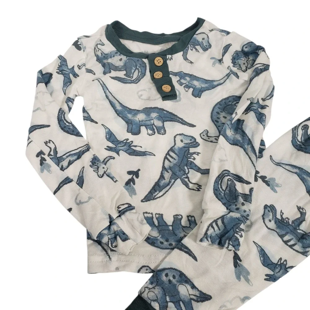 Stitch & Stone 12M Baby Pajamas Set Long Sleeve Dinosaur Print Snug Fit‎